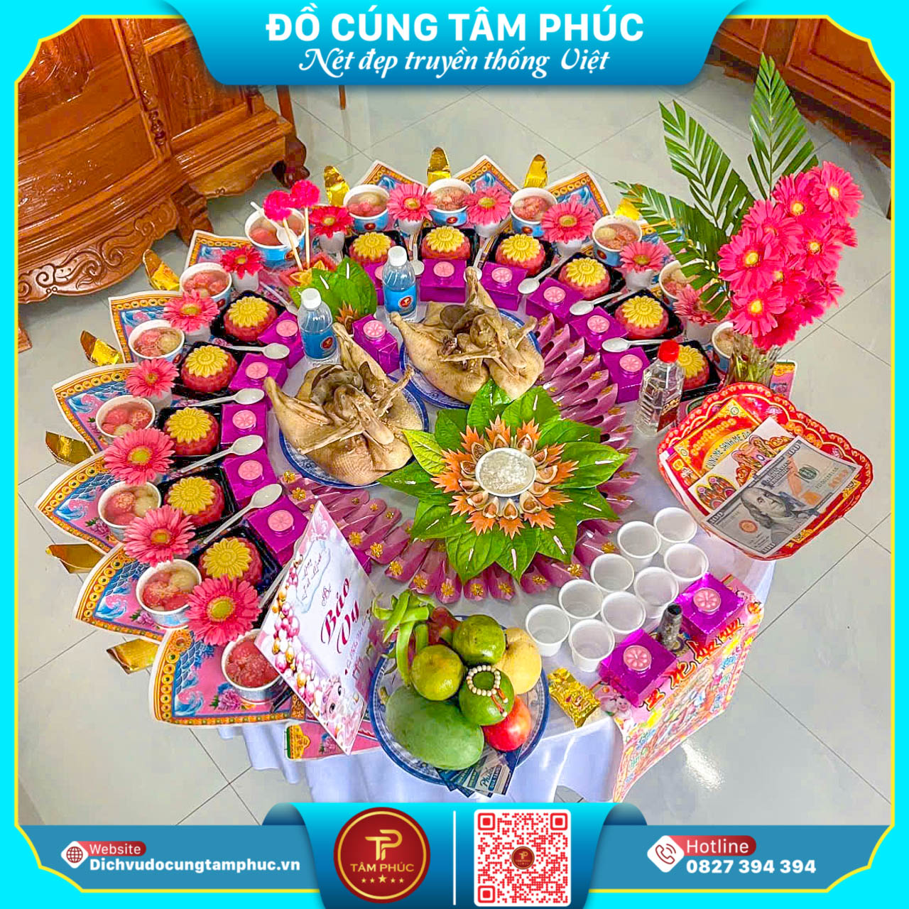 Mâm Cúng Mụ Chuẩn Chỉnh, Bày Trí Tận Nơi