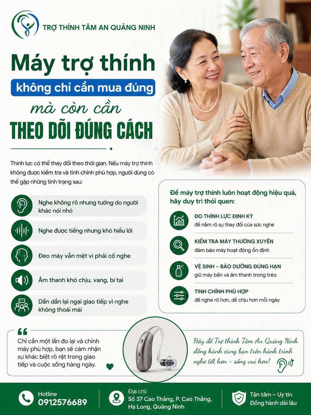 Máy trợ thính cần được theo dõi đúng cách - Trợ thính tâm an QN