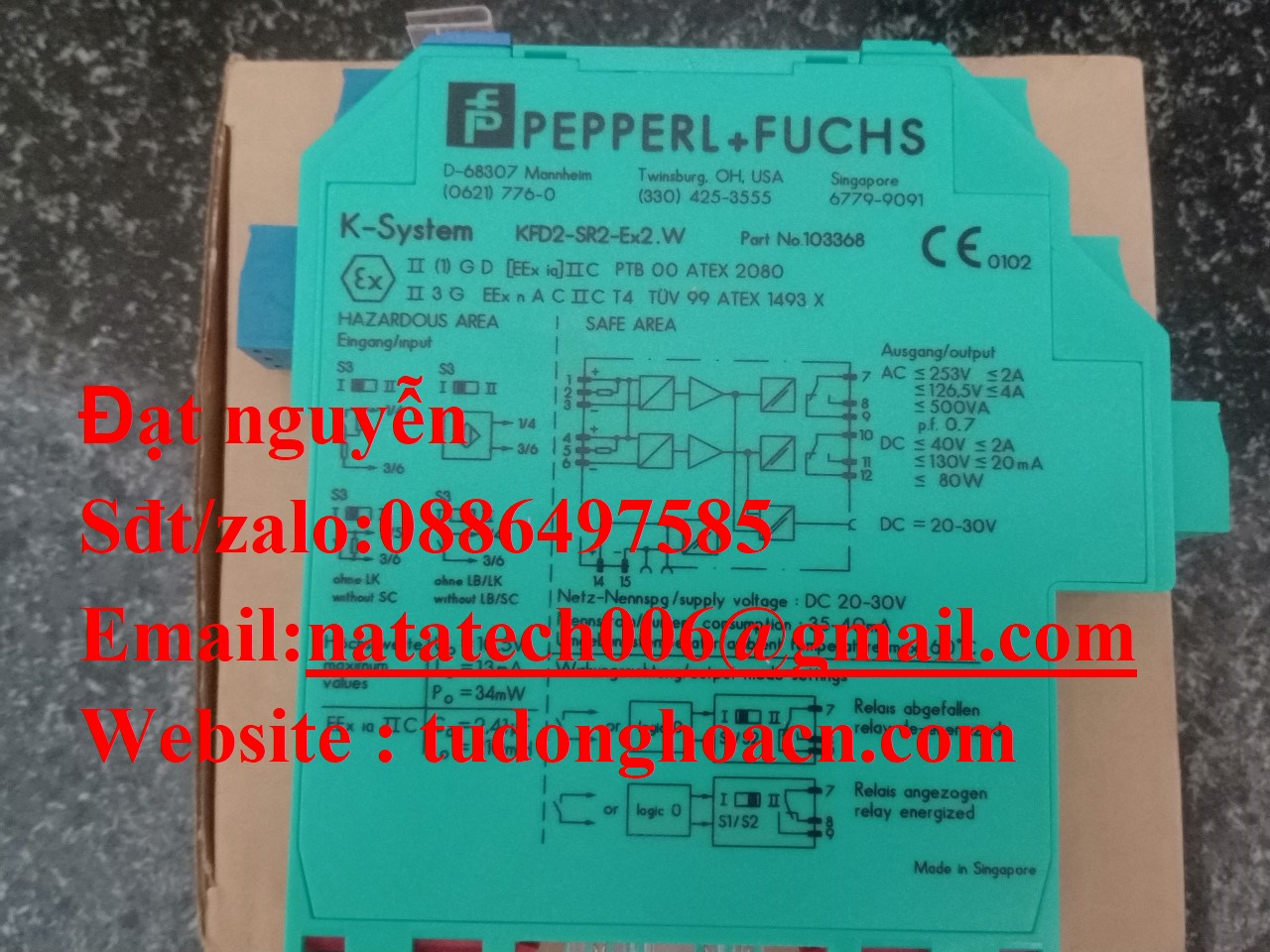 KFD2-SR2-EX2.W relay an toàn chính hãng Pepperl+ Funch mới 
