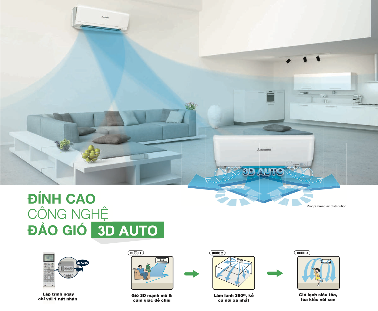 Điều Hòa Mitsubishi Inverter 1 Chiều 9000Btu