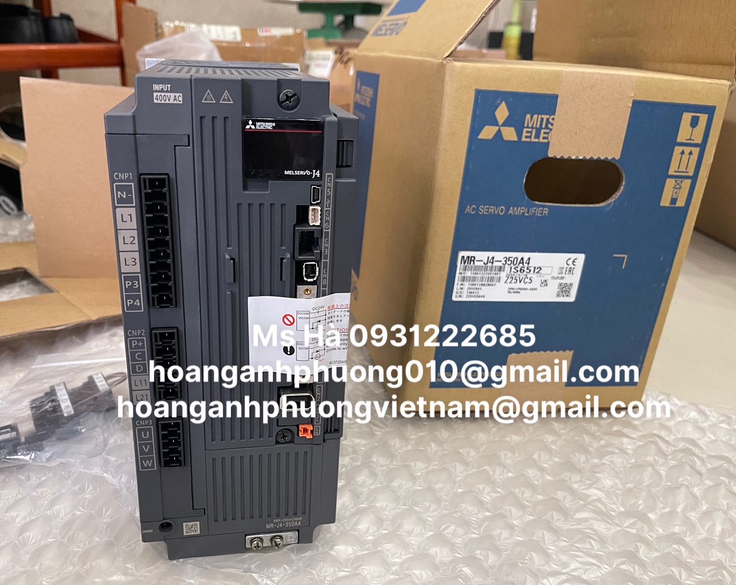Motor MR-J4-350A4 mitsubishi giá tốt, h&agraveng mới 