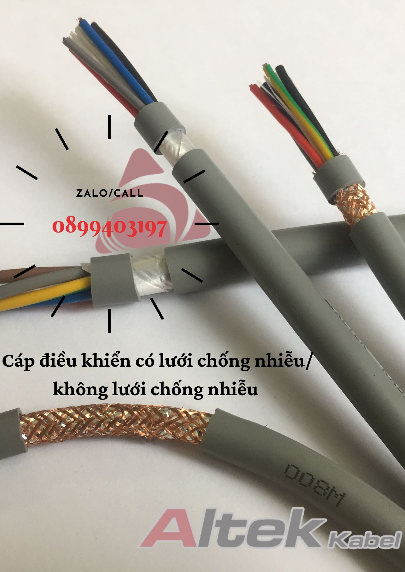 Cáp điều khiển Altek Kabel có hoặc không lưới chống nhiễu 