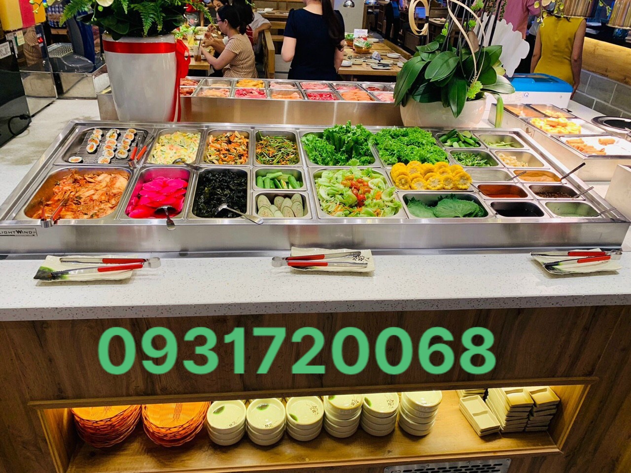 Quầy line giữ lạnh buffet cho nhà hàng, quán ăn