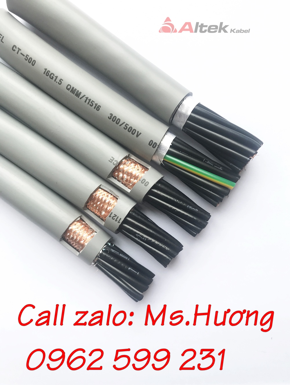 Cáp điều khiển 16 lõi altekkabel từ 0.5 đến 1.5mm