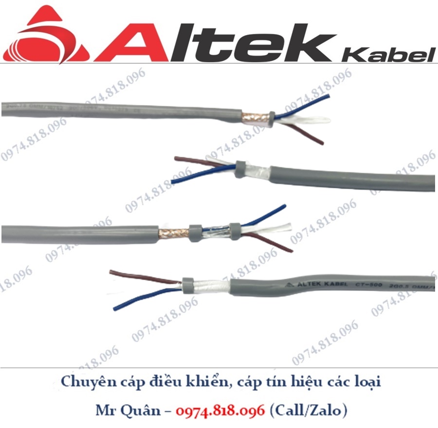 Cáp điều khiển 2x1.0 có lưới, không lưới