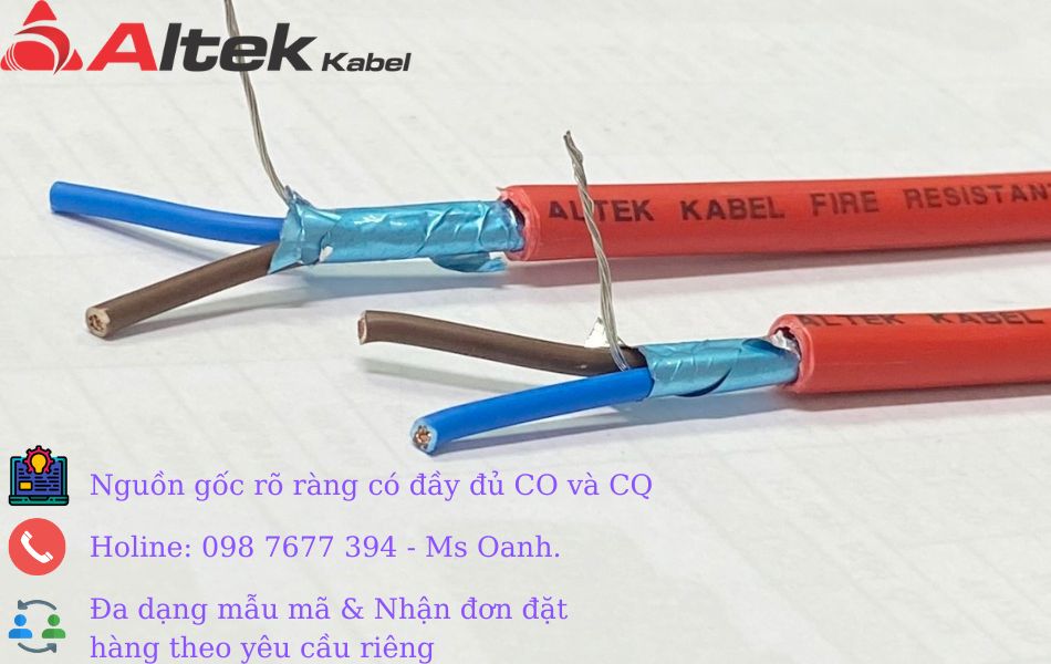 cáp báo cháy chống nhiễu 2x1.5, kho sỉ cáp báo cháy