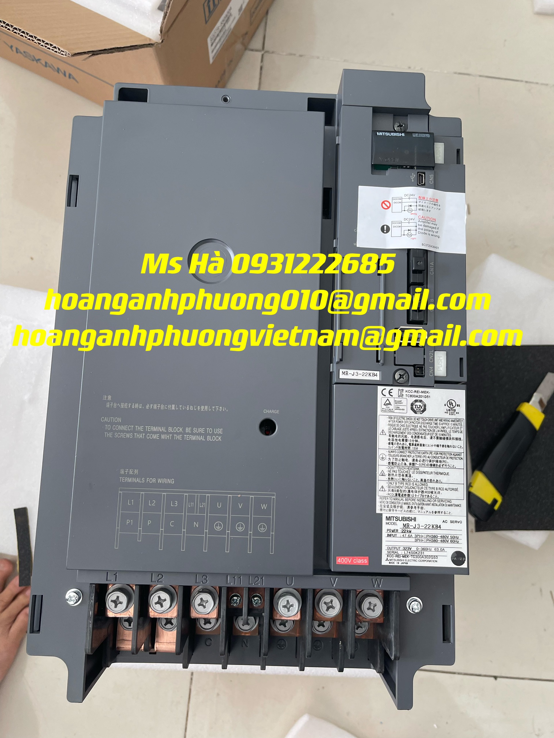 Bộ driver 22kW chính hãng dòng mitsubishi MR-J3-22KB4