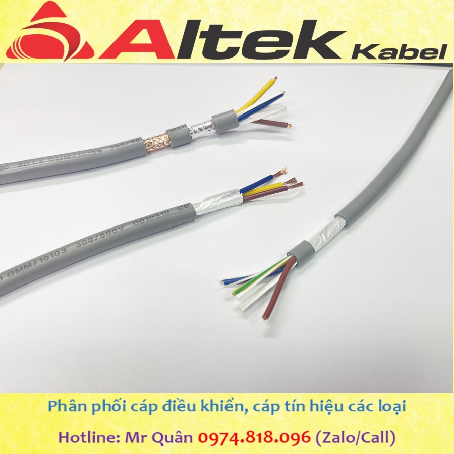 Cáp điều khiển 3x0.75 chống nhiễu RVVP Altek Kabel