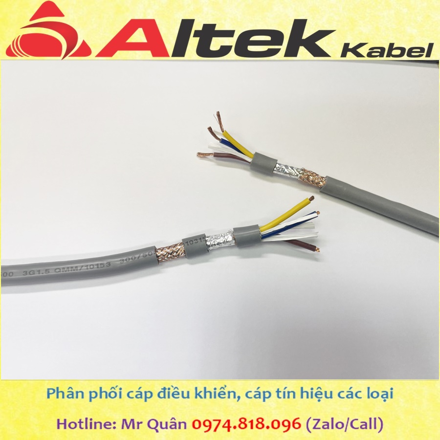 Cáp điều khiển 3x0.75 chống nhiễu RVVP Altek Kabel