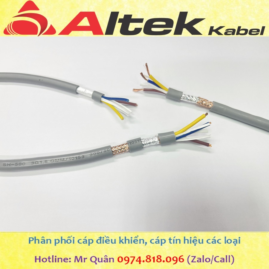 Dây cáp 4x0.5 bọc kim chống nhiễu Altek Kabel