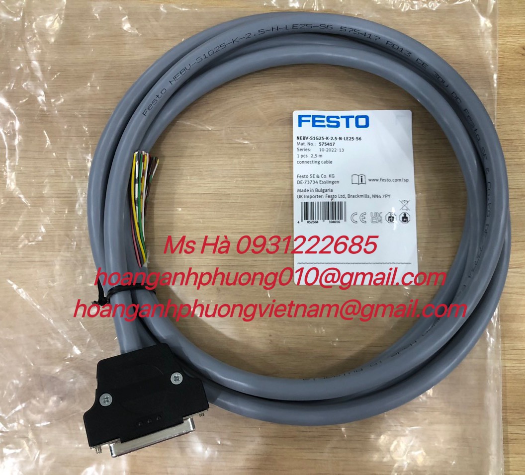 Hàng có sẵn NEBV-S1G25-K-2.5-N-LE25 cáp Festo mới 
