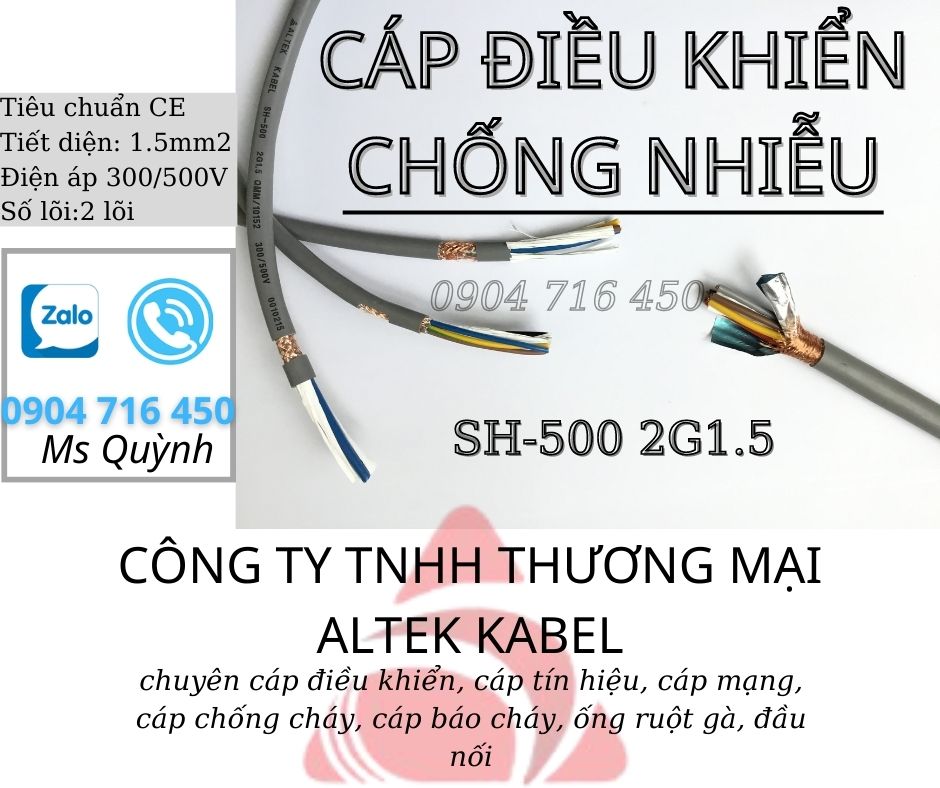 C&aacutep điều khiển SH-500 Altek Kabel chống nhiễu lưới đồng