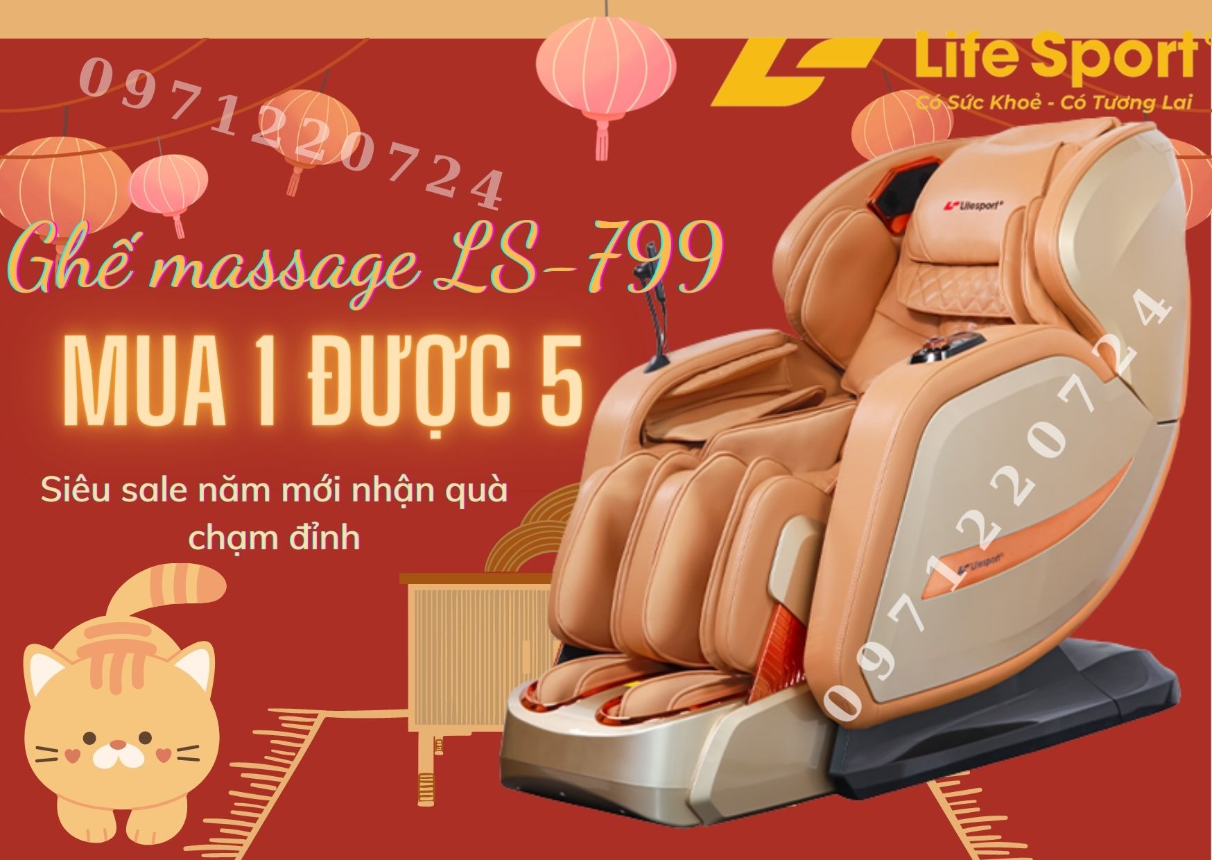 Ghế massage LS-799 Siêu sale 50% năm mới nhận quà chạm đỉnh 