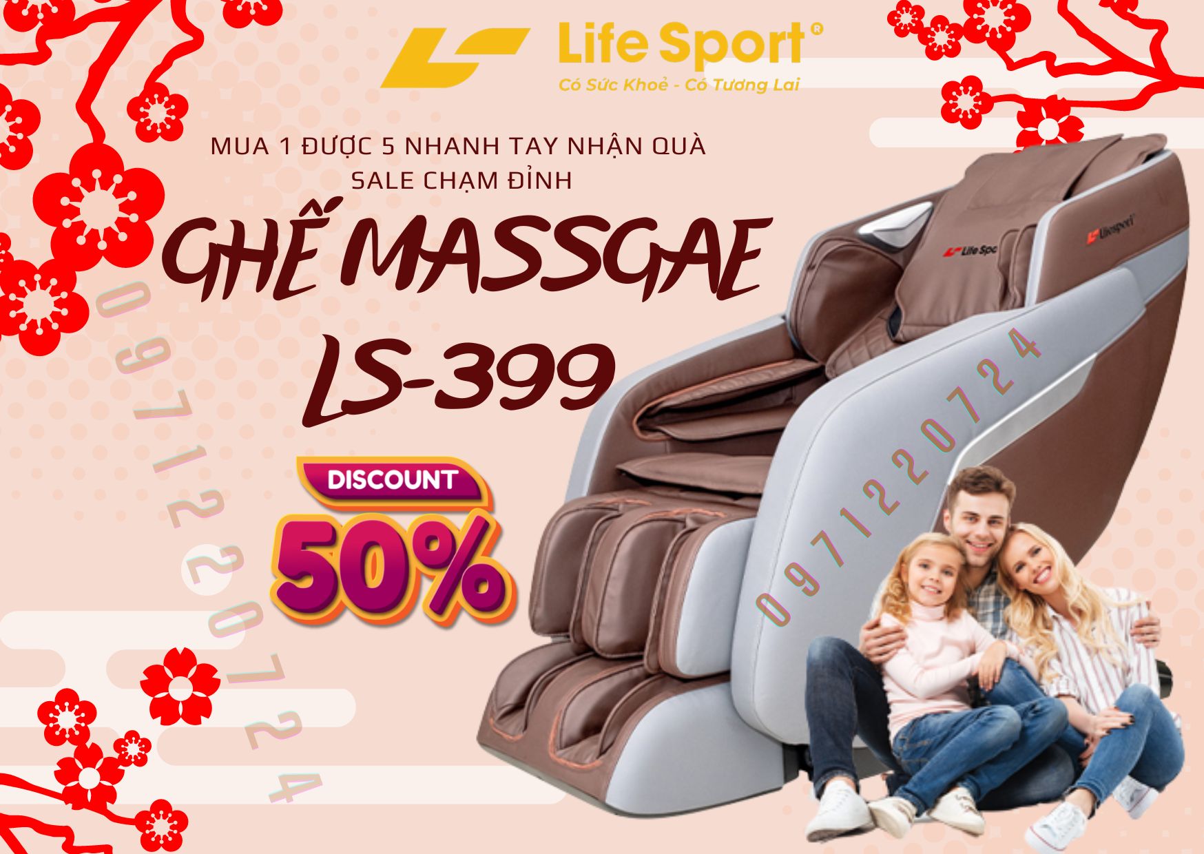 Tết dương lịch sale 50% ghế LS-399 vững vàng sức khỏe viên mãn