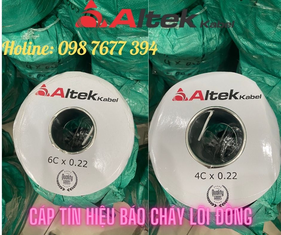 cáp báo cháy altek kabel, cáp tín hiệu báo cháy 0.22mm2