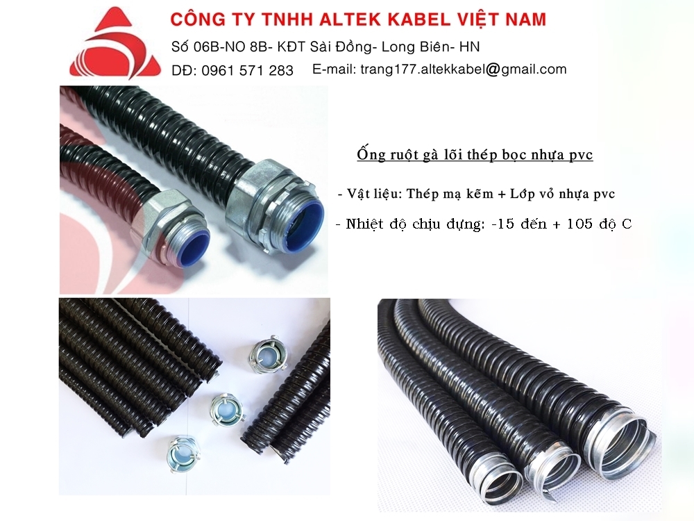 Ống ghen luồn dây bằng thép bọc nhựa phi 20