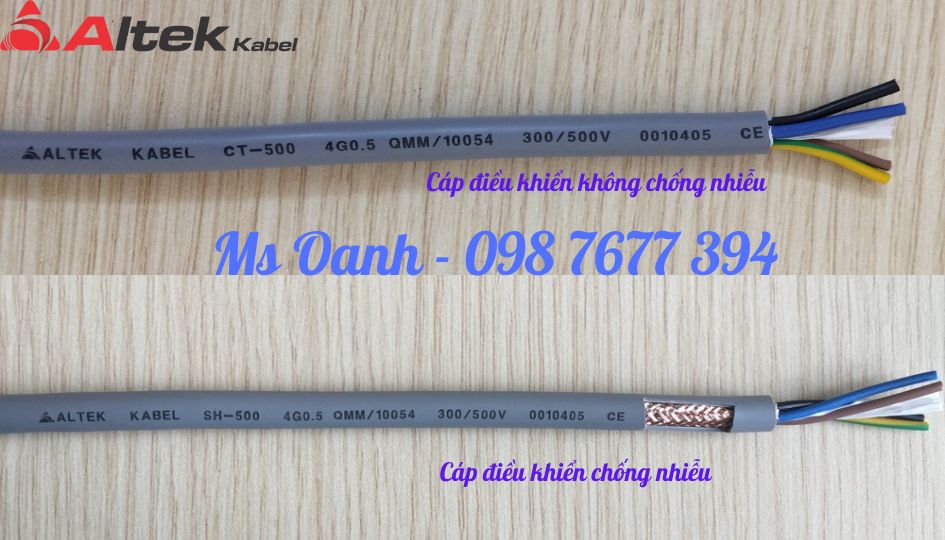 cáp điều khiển có lưới chống nhiễu 4 lõi