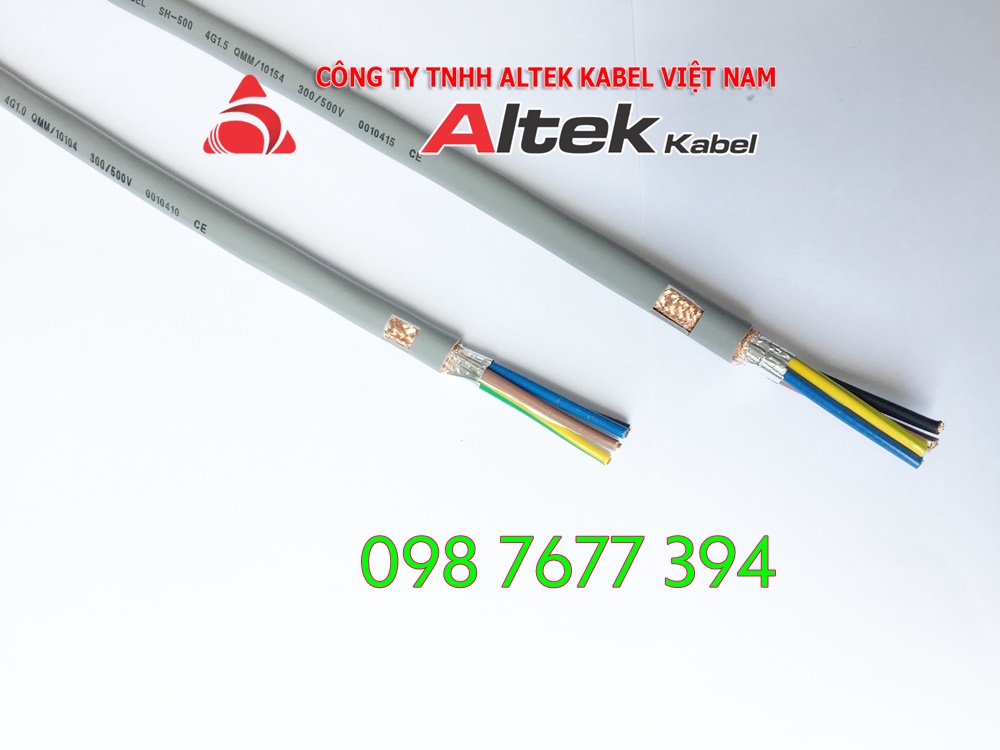 cáp điều khiển có lưới chống nhiễu 4 lõi