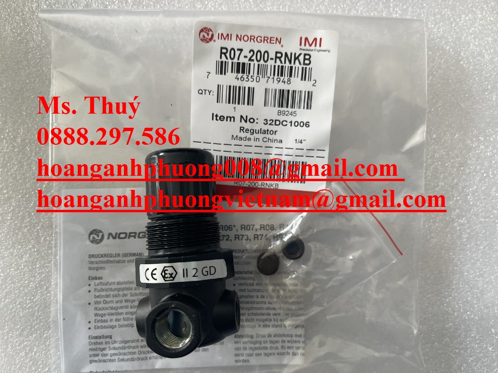 Bộ điều chỉnh áp suất R07-200-RNKB Chính hãng Norgen