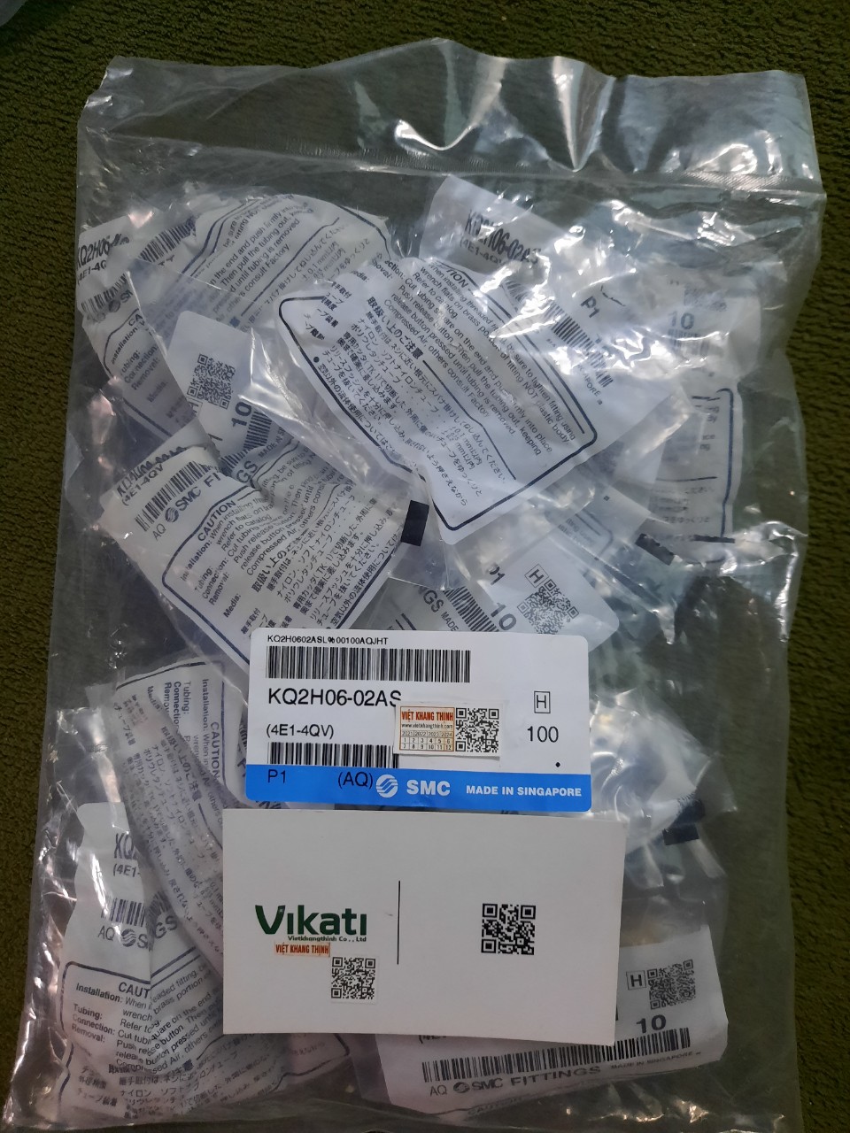 Nối hơi SMC KQ2H06-02AS - Bảo hành chính hãng 12 tháng