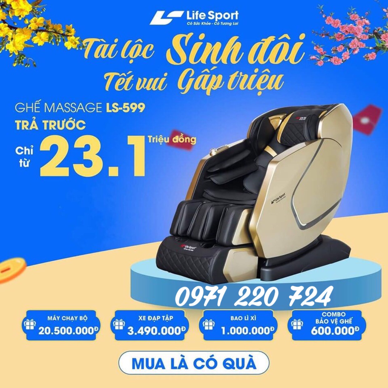  Sale lớn-Tết đến có bánh có tra có ghế LS-599 trọn vẹn cả năm 