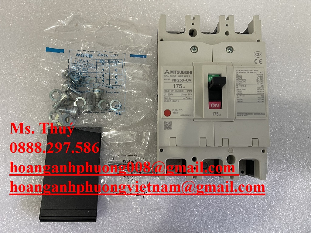 Có sẵn  MCCB Mitsubishi NF250-CV 3p 175A 