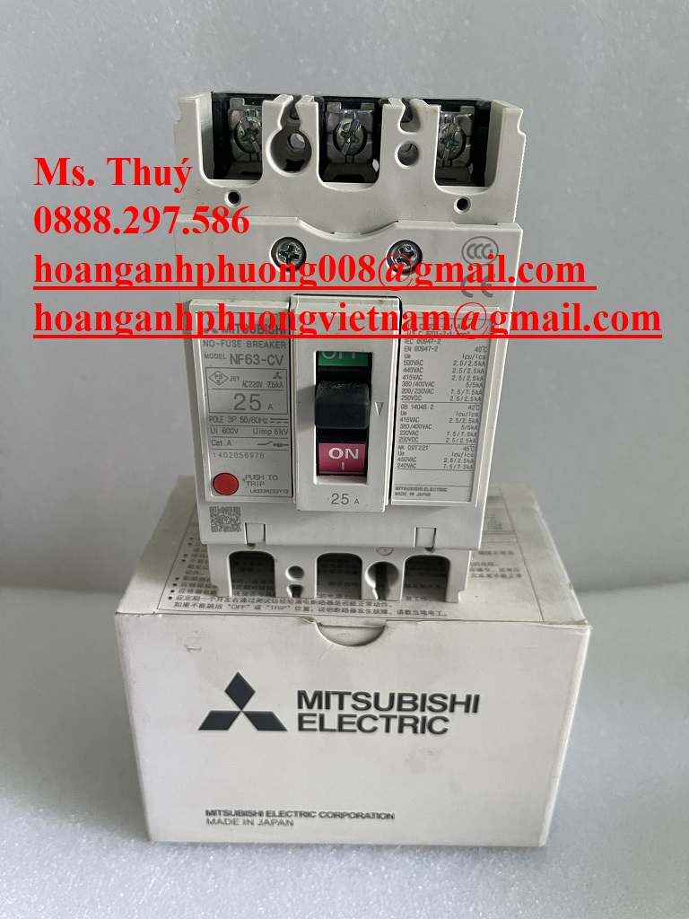 Có sẵn  MCCB Mitsubishi NF250-CV 3p 175A 