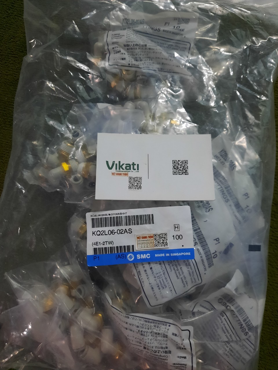 Nối hơi SMC KQ2L06-02AS - Bảo hành chính hãng 12 tháng