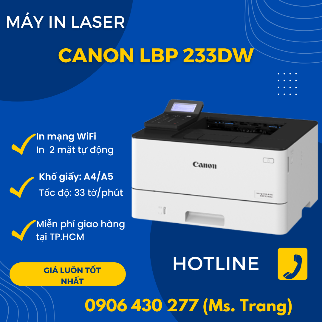 Máy in 33 trang/phút A4 Canon LBP 233DW giá tốt nhất