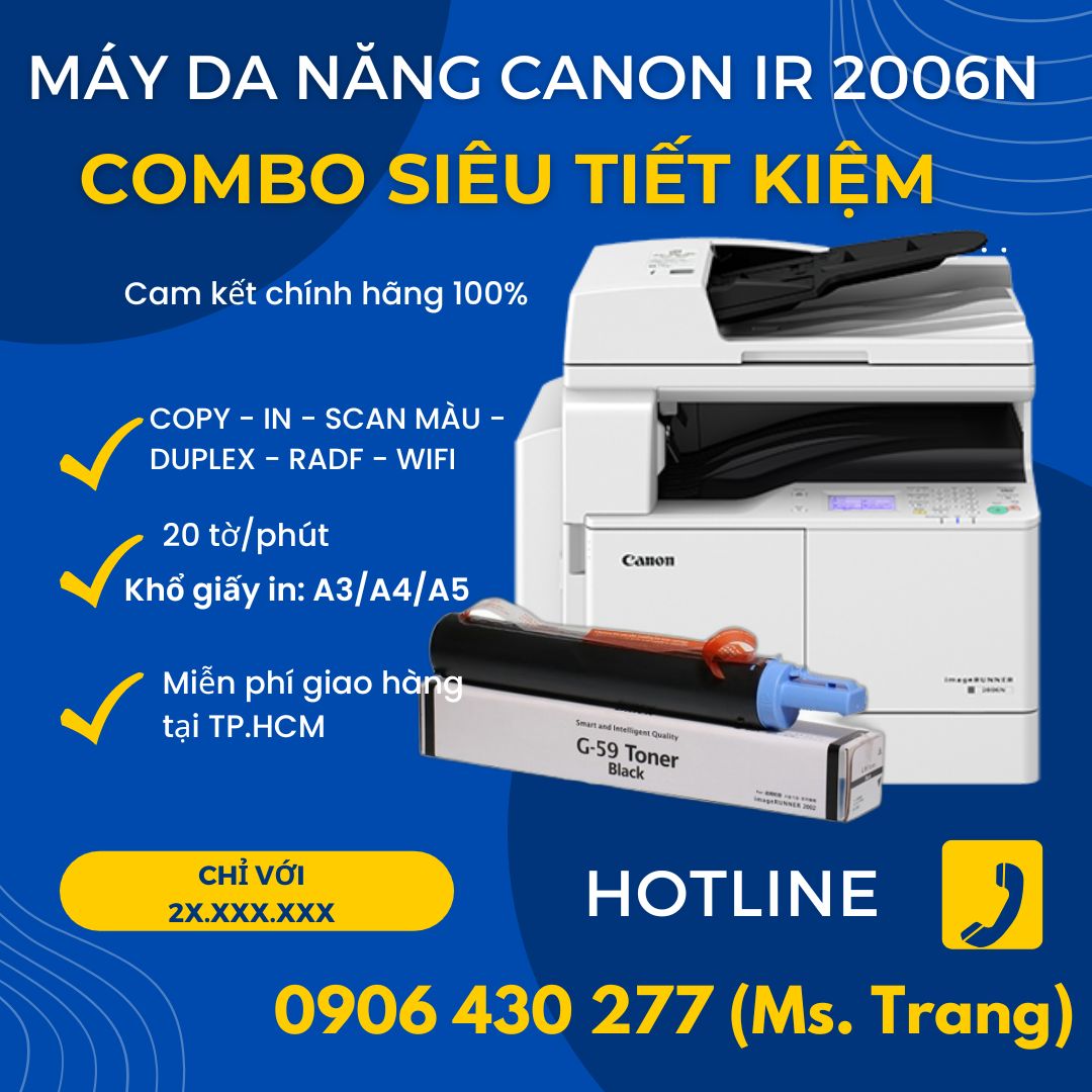 Máy photocopy Canon 2006N giá tốt, BH chính hãng