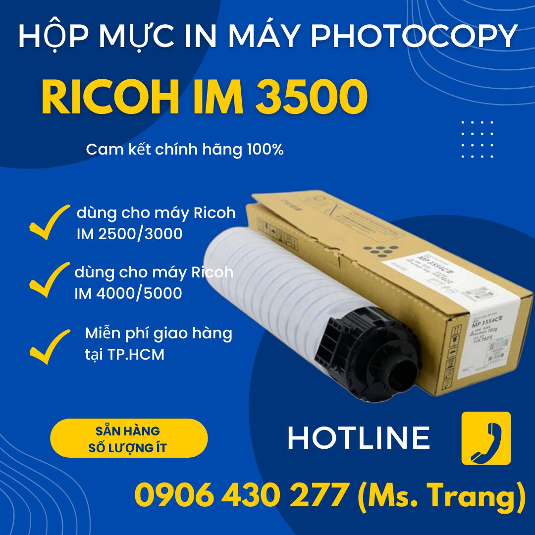 Hộp mực photocopy Ricoh IM 3500 chính hãng giá siêu tốt