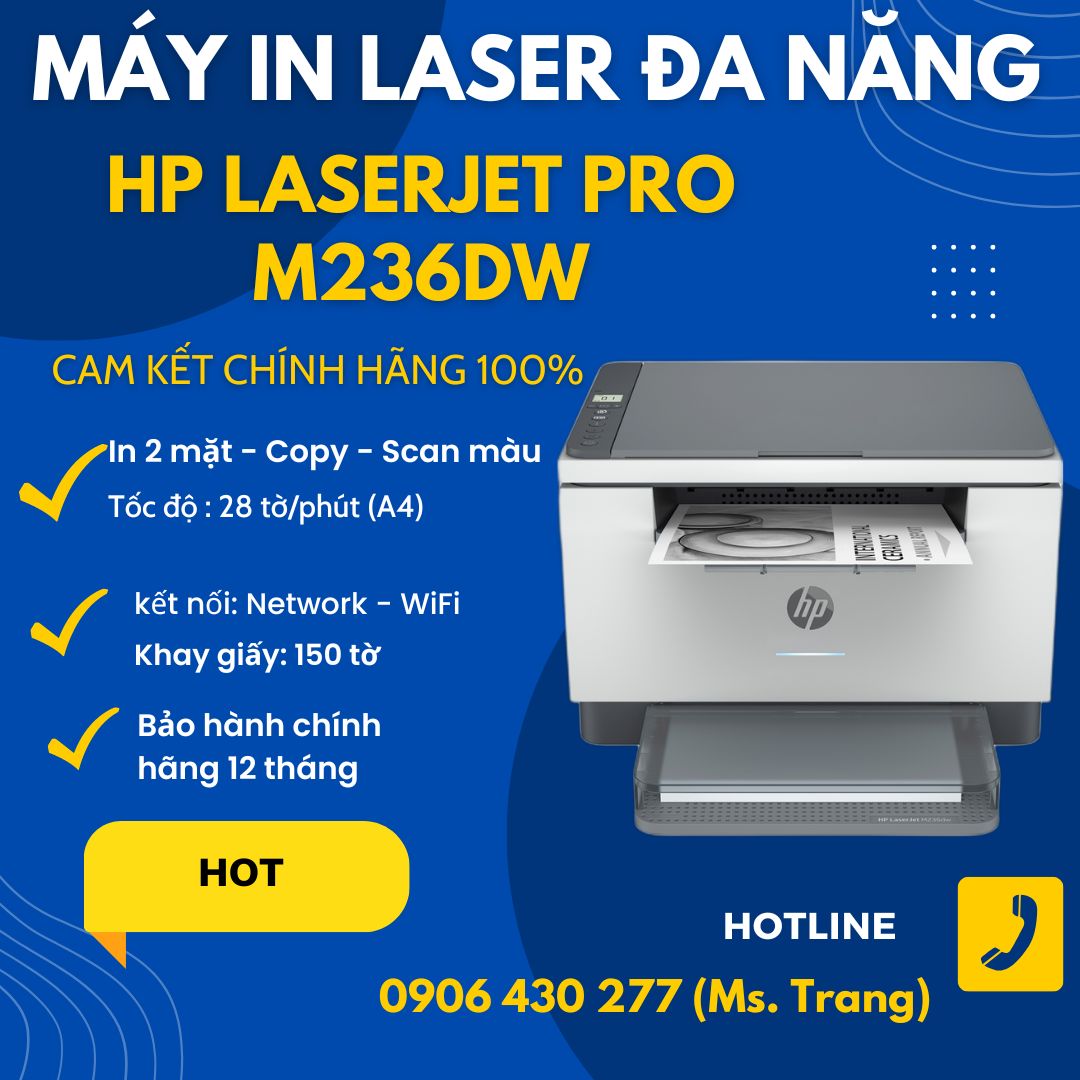 máy in đa chức năng đen trắng hp laserjet pro mfp m236dw giá rẻ