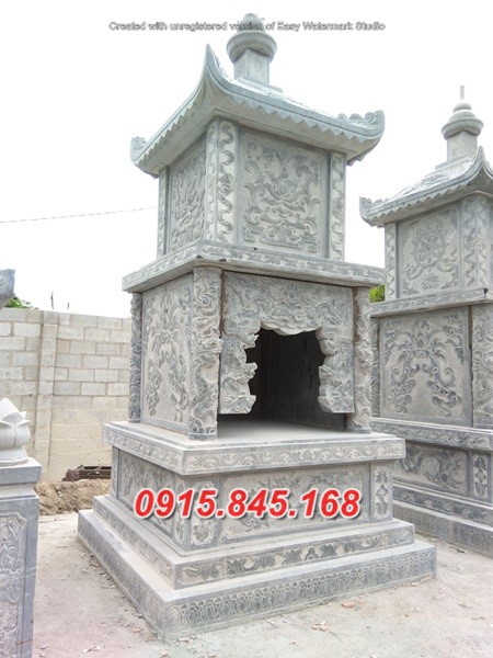 61 mộ tháp bảo đá đơn giản đẹp bán Thái Bình