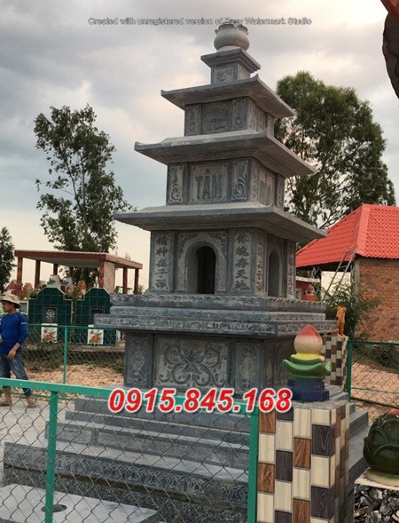 61 mộ tháp bảo đá đơn giản đẹp bán Thái Bình
