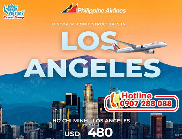 Philippine Airlines ưu đãi vé máy bay TP.HCM - Los  Angeles