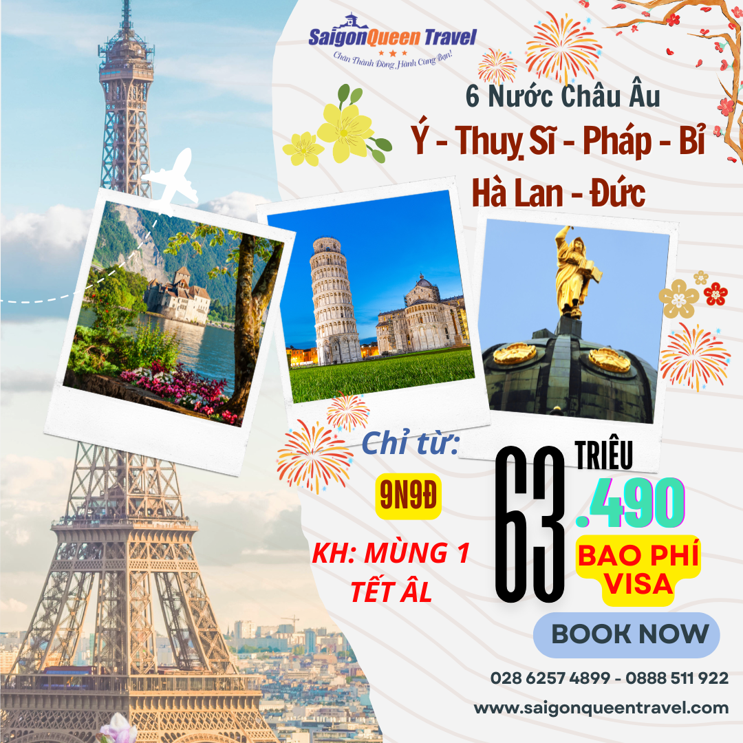 Lịch khởi hành tour du lịch Châu Âu tết nguyên đáng 22025