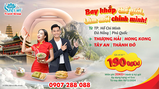 Vietjet Air ưu đãi vé máy bay mừng Noel đi Trung Quốc