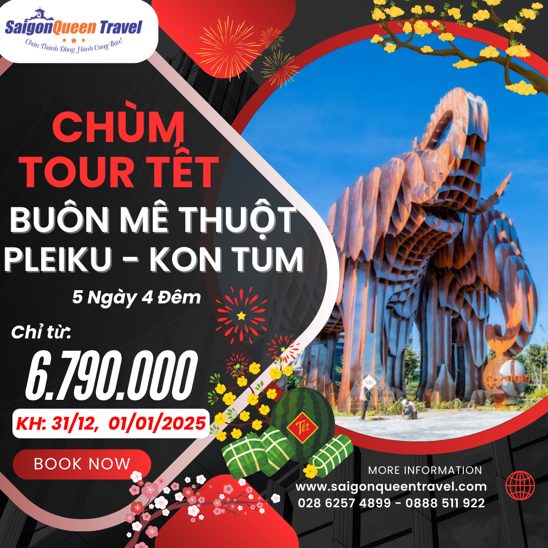 Chùm tour tết 2025: Du xuân Buôn Mê Thuột xứ cao nguyên  huyền ảo