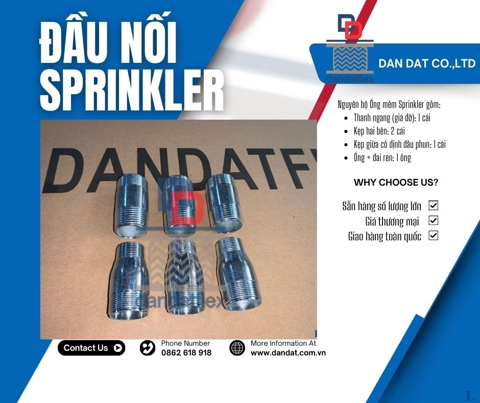 Khớp nối mềm cấp nước đầu phun, Ống mềm Sprinkler, Ống nối mềm PCCC