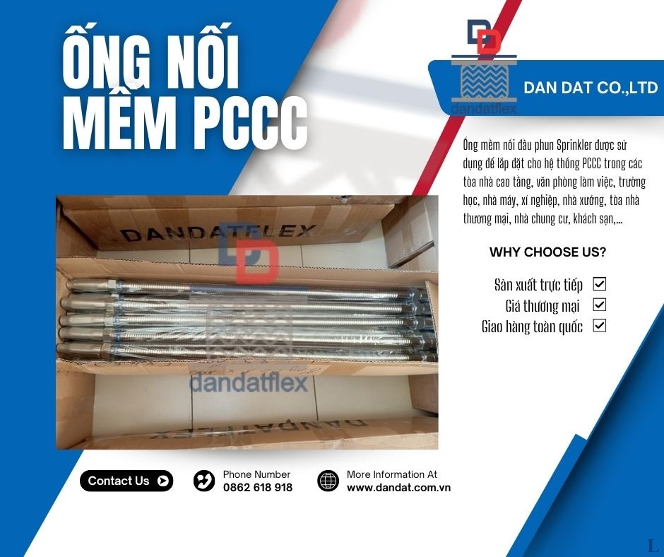 Khớp nối mềm cấp nước đầu phun, Ống mềm Sprinkler, Ống nối mềm PCCC