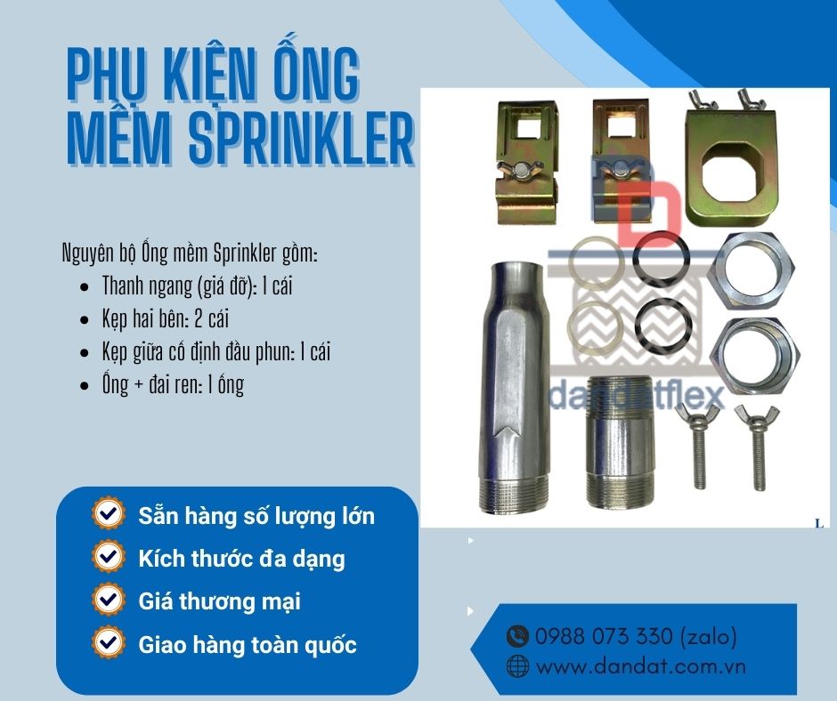 Khớp nối mềm cấp nước đầu phun, Ống mềm Sprinkler, Ống nối mềm PCCC