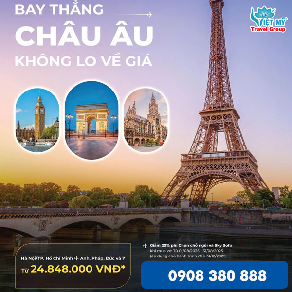 Vietnam Airlines ưu đãi vé máy bay đi Châu Âu