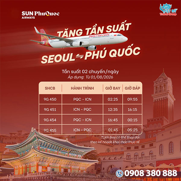 Sun PhuQuoc Airways ưu đãi vé thứ 3 hàng tuần
