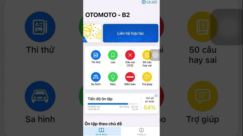 App học và ôn thi GPLX 600 câu