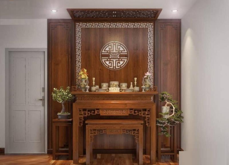 Bố trí phòng thờ trong nhà vuông