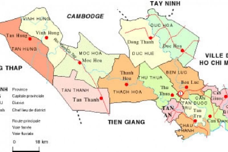 Có một bảng màu được sử dụng để phân biệt các loại đất