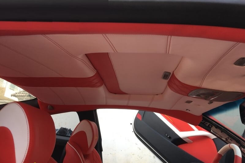 Bọc trần xe bằng da công nghiệp khá phổ biến