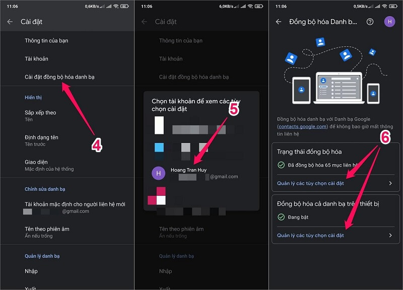 Đồng bộ Danh bạ với thao tác đơn giản