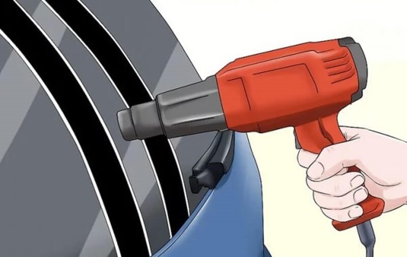 Cách lột decal xe máy bằng máy sấy tóc