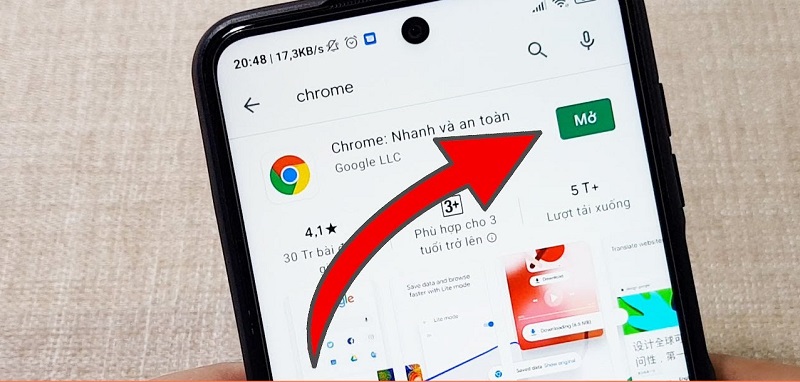 Cài đặt Google Chrome từ kho ứng dụng CH Play